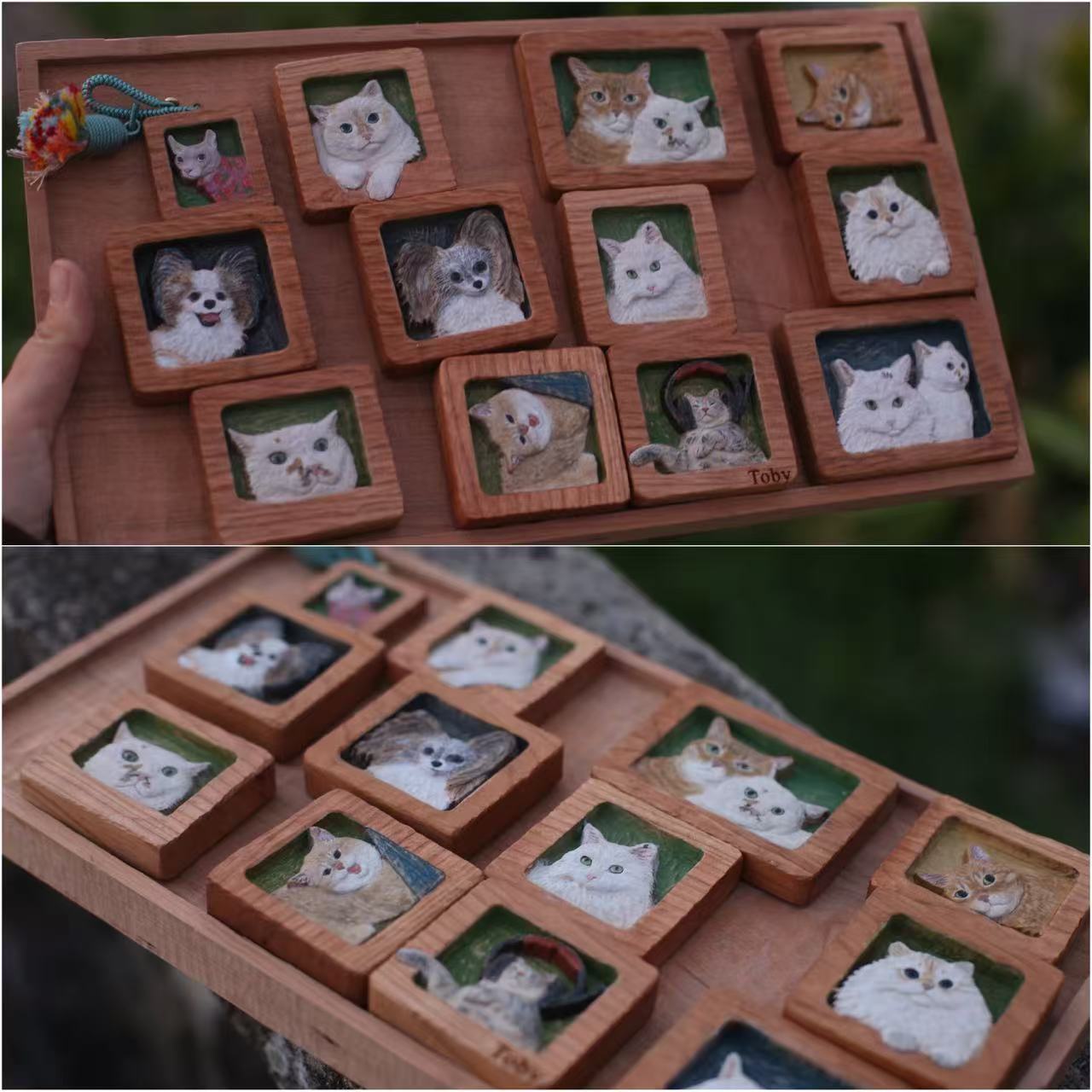 Commissioned pet wood carving refrigerator magnets (production cycle approximately 20 days)