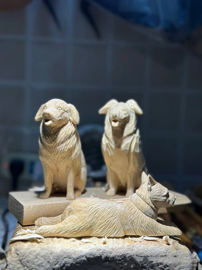 Commissioned pet wood carving (production time approximately 20 days)