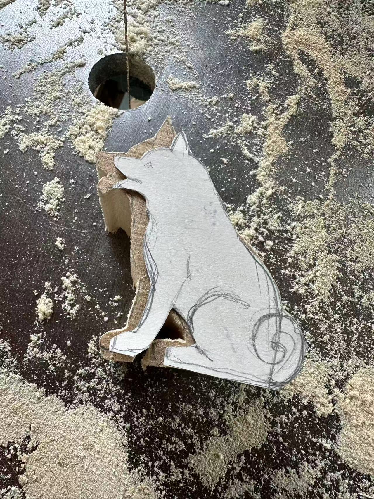 Commissioned pet wood carving (production time approximately 20 days)