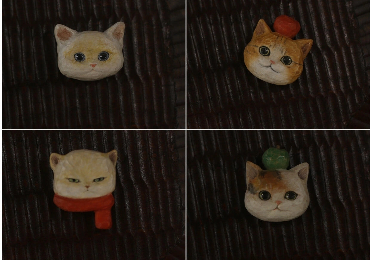 Commission pet wood carving portrait pendant/brooch/fridge magnet (production time approximately 20 days)