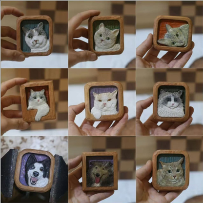 Commissioned pet wood carving refrigerator magnets (production cycle approximately 20 days)